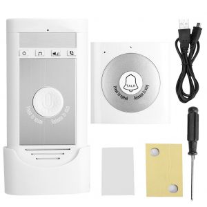 Interphone bidirectionnel sans fil, systeme de controle d'acces, sonnette de securite domestique, blanc - Neuf