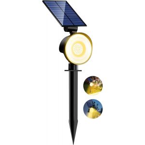 Spot Solaire Eexterieur Lot De 1, Lampe Solaire Jardin 53 Led/3 Modes, Étanche Réglable Lumiere Solaire Puissant Pour Allée Chemins Murale[Blanc Chaud] - Neuf