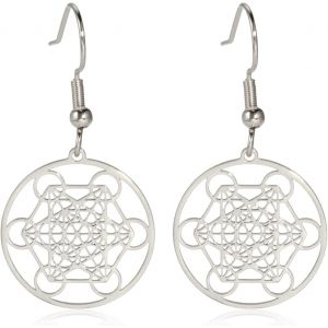 Amaxer Metatronsboucles D'oreilles Pendantes En Forme De Cube Pour Femmegéométrie Sacréeprotection Métatron - Neuf