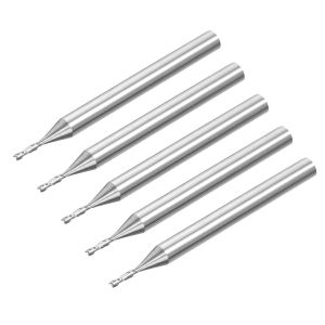 KAL-3.175Mm 1/8" Tige 1.0Mm X 6Mm Spirale Routeur Bits X 5Pcs Solide Carbure Cnc Fin Fraise Pour Découpe Acrylique Plastique Résine Bois [2 Cannelures] - Neuf