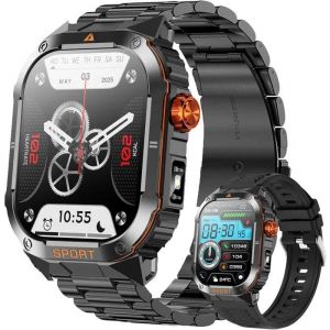 Montre Connect&eacute;e Homme 2,01" AMOLED, Bluetooth 5.2, Smartwatch Compatible Android iOS, GPS, 123 Sports, Cardio, Noir. - Neuf