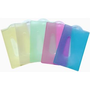 5 Pcs Porte Carte Imperm&eacute;able &agrave; l'Eau, Badge Color&eacute; Plastique, &Eacute;tui pour Cartes D'identit&eacute;/d'&eacute;tudiants/ de Visite/de Bus, Exposition - Neuf
