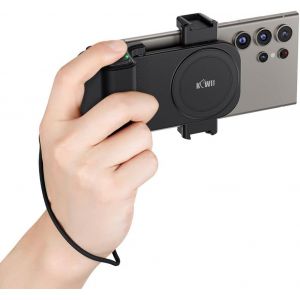 Smartphone Handle Grip, Smartphone Handle For Large Giant Hand With Detachable Bluetooth Remote Control, Video Recording Selfie Vlog Compatible With Universal Phones 59 To 85 Mm - Neuf