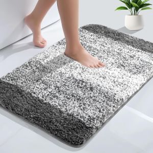 KAL-Tapis De Bain Antidérapant, Tapis Salle Bain Moelleux En Microfibre À Poils Longs, Super Absorbant Et Lavable En Machine, Pour La Salle De Bain, Douche, Baignoire, 50 X 75 Cm - Neuf