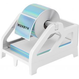 JEXNOVASHOP-Porte-&eacute;tiquette &agrave; Rouleaux externes Convient aux imprimantes d'&eacute;tiquettes, Support &Eacute;tiquette pour &Eacute;tiquette Pli&eacute;e et &Eacute;tiquette Rouleau, Blanc - Neuf
