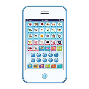 T&eacute;l&eacute;phone &eacute;ducatif pour enfants &agrave; partir de 3 ans - Tablette tactile d'apprentissage bleue - Neuf