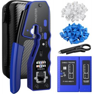 Pince Rj45, Pince À Sertir Rj45 Pour Sertir Connecteurs Cat6 Cat5 Cat5E Avec Dénudeur De Câble Outil De Sertissage Avec Cat6 Connecteurs 50Pcs Pour Réparation De Réseaux - JACK DANIELS - Neuf