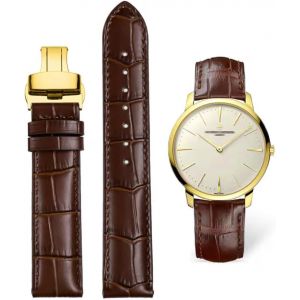 Kal-Fouua Bracelet De Montre Bracele 12 13 14 15 16 17 18 19 20 21 22 24mm Cuir Véritable Alligator Embossé Remplacement Déploiement Boucle De Bracelets Argent Or Or Rose - Neuf