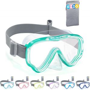Letnerny-Lunettes De Natation Pour Enfants De 3 À 14 Ans Avec Cache-Nez, Sangle En Tissu Élastique, Anti-Buée Et Anti-Éclats - Neuf