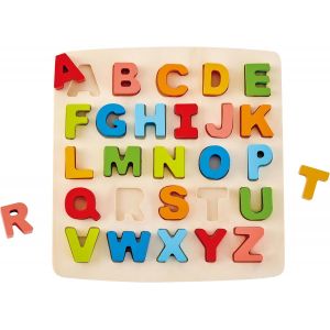 KASFL-Puzzle Alphabet En Bois Enfant 3 Ans Et Plus-Puzzle Alphabet Montessori 27 Pièces Multicolore-Préhension,Motricité,Coordination Oeil-Main-Apprentissage De L'Alphabet&Des Couleurs - Neuf