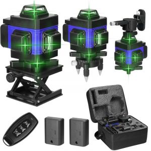 4D 16 Lignes Niveau Laser 3° Machine Auto-nivelante Batterie au Lithium Rechargeable USB avec Lignes d'Inclinaison Horizontales Verticales, Bleu - Bleu - Neuf