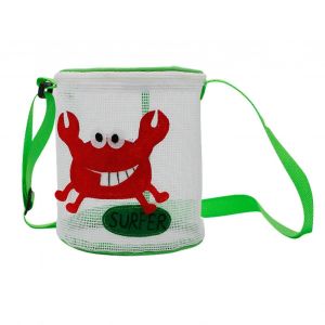 Sac coquillage Sac rond en maille PVC pour jouets de plage Accessoire de voyage color&eacute; pour ranger jouets, maillots de bain, etc. Vert - Neuf