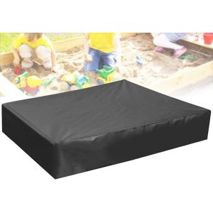 Bâche de Protection de Bac à Sable en Tissu Oxford Housse de Protection Anti-poussière Bache Protection 120 * 120cm Couvercle Bac à Sable Bache Étanche pour Jardin Piscine Bac à Sable-Noir - Neuf