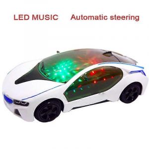 3d Led Car Toys Flashing Light Car Toys Avoid Obstacles Automatically Turn Music Sound Electric Toy Car Kids Children Gift Toy - Neuf