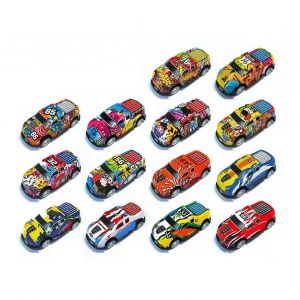 10PCS Children's Pull Back Car Graffiti Pickup Toy Fall-Resistant Alloy Racing Car (Random Delivery) - Neuf