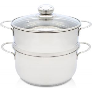 Subzonal-Cuiseur &Agrave; Pommes De Terre En Acier Inoxydable Avec Couvercle En Verre, Fertilisant Bio Avec Bord Verseur Pratique Et Fond Capsul&eacute; &Eacute;conome En &Eacute;nergie, Casserole Pour Une Cuisson Sans Eau Et U - Neuf