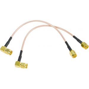 Lot de 2 adaptateurs SMA mâle vers SMA mâle 90 RG316 Extension 15 cm Câble coaxial à faible perte Pigtail - Neuf