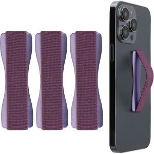 KAL-3X Support Doigt Smartphone - Accessoire Doigt Pour T&eacute;l&eacute;phone Portable - Sangle Poign&eacute;e Dos Smartphone - Bordeaux M&eacute;tallique-Bordeaux Fonc&eacute;-Bordeaux Fonc&eacute; - Neuf