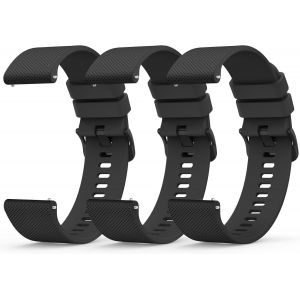 3 Pi&egrave;ces 20mm 22mm Bracelet De Montre En Silicone, Souple Bracelet De Replacement En D&eacute;gagement Rapide Avec Boucle En M&ecirc;me Couleur Homme Femme 20mm 22mm - Neuf