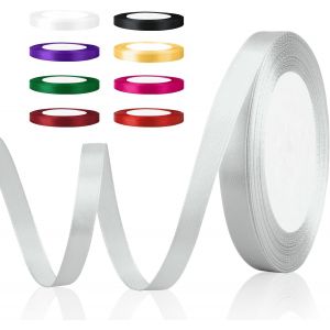 Ruban Satin,Ruban,Ruban Argenté,Ruban Voiture Mariage,Ruban Satin Blanc,Ruban Mariage,Ruban Tissu,Ruban Cadeau,Ruban Ballon,Rubans Pour Couture,Ruban Cadeau Emballage,Ruban Bouquet Mariage - Neuf