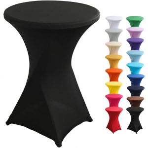 Kalanka-Housse De Table Haute Cocktail, Spandex Extensible Housse Pour Table Haute Ronde Pour, Mariage, Anniversaire, F&ecirc;te, &Eacute;v&eacute;nement, Banquet, D&eacute;coration De La Maison (Le Noir,60x110cm) - Neuf