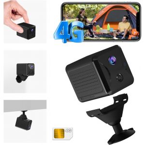 ChenQuanSarl-4G Lte Camera 4G Avec Carte Sim, Camera De Surveillance Sans Internet, 5200Mah Batterie, 1080P Hd Portable, Angle Vision 160°, Détection Mouvement Ai, Vision Nocturne, Support Sd/Cloud - Neuf