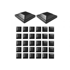 Lot De 32 Embouts De Poteaux De Cl&ocirc;ture En Plastique Noir Pour Poteaux De Cl&ocirc;ture En Bois De 9,2 X 9,2 Cm - Neuf