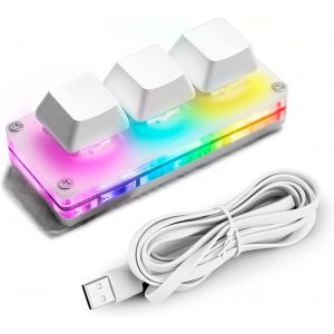 LETNERNY-Clavier Osu Clavier De Jeu À 3 Touches, Mini Clavier Usb À 3 Touches Clavier Mécanique Pour Pc De Jeu, Macro De Programmation Avec Logiciel Osu Hid Standard Keyboard. - Neuf
