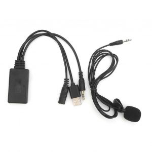 Voiture universelle AUXIN Fil audio Bluetooth Microphone sans fil Appels Adaptateur mains libres - Neuf