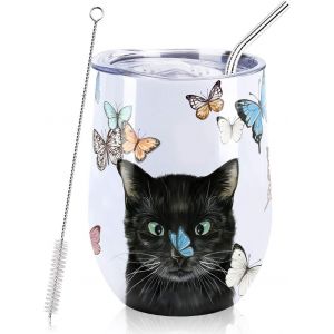 Kalanka-350ml Chat Mug Isotherme De Voyage Travel Mug Thermos Cafe Double Paroi Tasse Thermos - Neuf