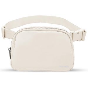 SJZG-Sac Banane À Bandoulière Pour Femme, Mini Sac Banane De 1 L Avec Sangle Réglable De 81,3 Cm À 129,5 Cm, Petit Sac Banane Pour Voyage, Course À Pied, Crème, Blanc, Small, Tendance - Neuf