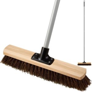 Balai De Jardin Robuste De 40,6 Cm Avec Long Manche (160 Cm),Brosse De Cour Avec Poils Naturels Et Poteaux M&eacute;talliques,Brosses De Balayage Pour Terrasse,All&eacute;e,Garage,Jardin,Cour,Patio - Neuf