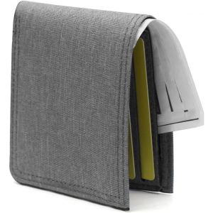 TRAHOO-Portefeuille Homme Toile Slim Wallets for Men, Ultra Thin et L&eacute;ger Porte Monnaie Homme avec Multi Fente et ID Fen&ecirc;tre pour Organiser Cartes Photos Ch&eacute;quiers Monnaie (Gris) - Neuf