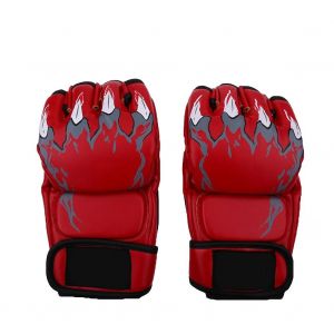 Boxe Combat Muay Thai Sparring Poing Kickboxing Grappling Sac De Sable Gants Rouge - Neuf