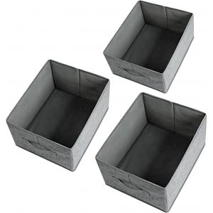Mevronisshop-Boite Rangement Vetement,3 Pi&egrave;ces Boite Rangement Tissu Extra Large Pliables,Rangement Dressing Organisateur Pour Ranger Sous-V&egrave;tements, Soutien-Gorges, Cravates, Chaussettes - Neuf