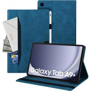 bin Coque Tablette Samsung Tab A9 Plus 11 Pouces 2023 Tablette en Cuir PU Adapt&iquest;&iquest;e &iquest;&iquest; Coque Galaxy Tab A9+ /SM-X210/SM-X215, Style en Cuir Classique avec Fonction Support, Bleu - Neuf