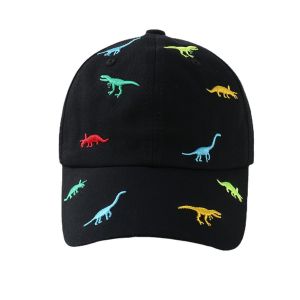 Chapeau De Soleil Noir Pour Enfants, Casquette De Baseball Dinosaure, Chapeau D'été Réglable Pour Garçons Et Filles - Neuf