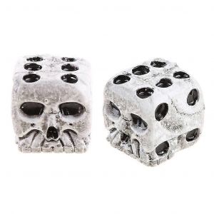 2pcs Halloween Cr&acirc;ne D&eacute;s Squelette Visage D&eacute;s R&eacute;sine Cr&acirc;ne D&eacute;s Effrayant Cube D&eacute;s - Neuf