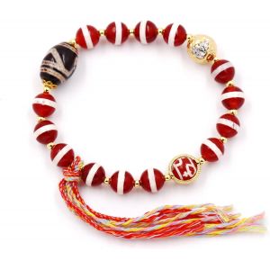 Kal-Fukugems Feng Shui Bracelet Bonne Chance Perles Bracelet De Pri&egrave;re D'agate Tib&eacute;taine Femmes Hommes Cadeau Intime Pour Maman Petite Amie Soeur - Neuf