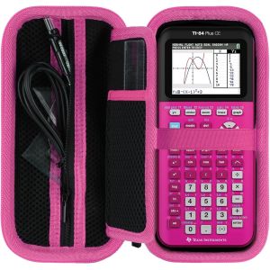 Dur &Eacute;tui de Protection pour TI-NSPIRE CX II-T/TI-Nspire CX CAS/TI-84 Plus CE-T/TI-84 Plus CE/TI-89 Titanium Calculatrice Graphique (Noir + Rose Rouge) - Neuf