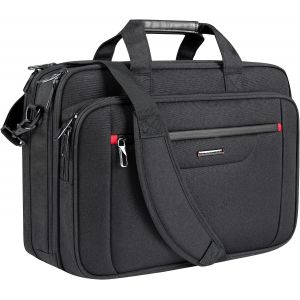 KALANKA-Sacoche pour ordinateur portable 17.3 Pouces Imperméable Mallette pour homme/femme Sac de messager expansible déperlant pour voyage affaires école, Noir - Neuf