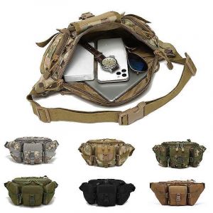Sac banane multifonctionnel tactique Sac banane militaire Molle Bum Bag pour la course en plein air Randonn&eacute;e Camping Trekking Chasse P&ecirc;che - Neuf
