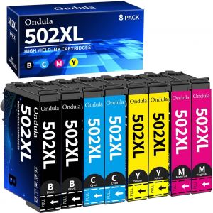 502XL Multipack Cartouche d'encre avec 502XL 502 XL pour Expression Home XP-5100 XP-5105 XP-5150 XP-5155 Workforce WF-2860 WF-2865 WF-2880 WF-2885 DWF (Paquet de 8) - Neuf
