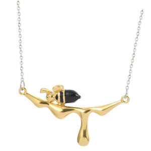 Collier Abeille Pour Femme, Fine Cha&icirc;ne Ras Du Cou Avec Pendentif Miel, Bijou Tendance &Agrave; Offrir Pour No&euml;l Et Le Nouvel An - Neuf