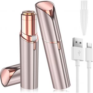 Rasoir Visage Femme, Usb Rechargeable, Epilateur Visage Femme, Doux Et Indolore Rasoir Femme Electrique, Flawless Epilateur Visage Pour Joues, Menton, Bras (&Eacute;l&eacute;gant, Or Rose) - Neuf