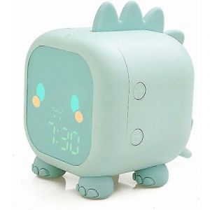 Enfants Dinosaure Réveil USB Charge Vocale Chronométrage Numérique Alarme Intelligente Silicone Chambre LED Veilleuse Réveil Horloge - Neuf