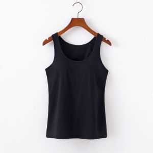 Le Nouveau Sans Porter De Soutien-Gorge Sans Bague En Acier Tasses Avec Un Tapis De Coffre Femme Talonnage Shirt De Yoga,Noir - Neuf