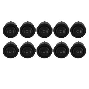 10 Pcs x ON/OFF/ON 3 Position SPDT Interrupteur à bascule de bateau rond 6A / 250V 10A / 125V AC - Neuf