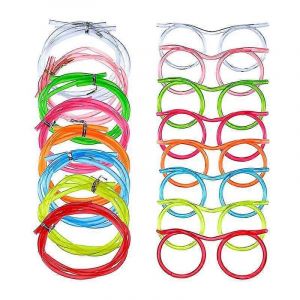 12pcs Lunettes Créatives Et Drôles Paille Crazy Et Drôle Art Paille Fête Paille-Yvan - Neuf