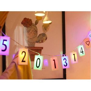 Guirlande Lumineuse De 20 Lettres Led Avec 96 Cartes Interchangeables - Neuf